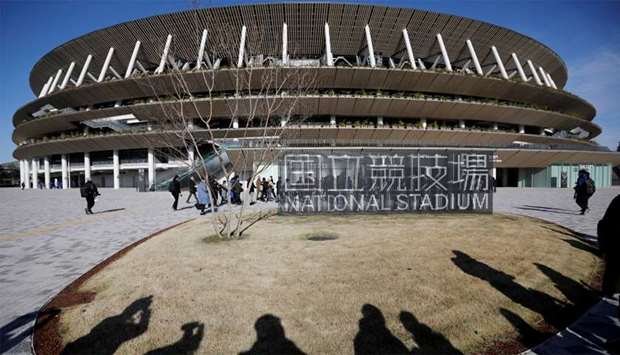 General view of the new National Stadium, the main stadium for the Tokyo 2020 Olympics and Paralympics.