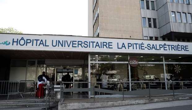 The entrance of the Pitie-Salpetriere Hospital in Paris where a 60-year-old man died overnight after being admitted in serious condition yesterday. File photo: April 15, 2019