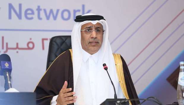 HE the President of the Supreme Judiciary Council and President of the Court of Cassation Dr Hassan Lahdan Saqr al-Mohannadi addressing the closing session of the Global Judicial Integrity Network meeting