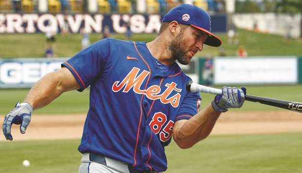 File photo of Tim Tebow takes batting practice before a game against the Detroit Tigers at Publix Field at Joker Marchant Stadium. PICTURE: USA TODAY Sports