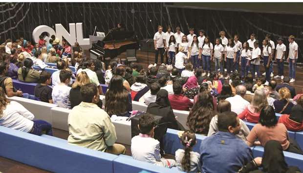 The Qatar Youth and Junior Choirs gave a performance of Arabic and Western folk songs at QNL.