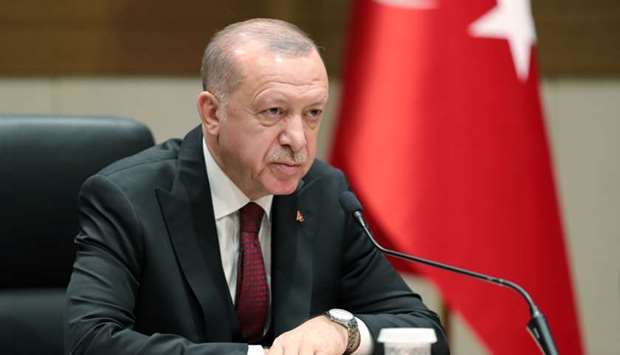 Turkish President Tayyip Erdogan speaks during a news conference in Istanbul, Turkey