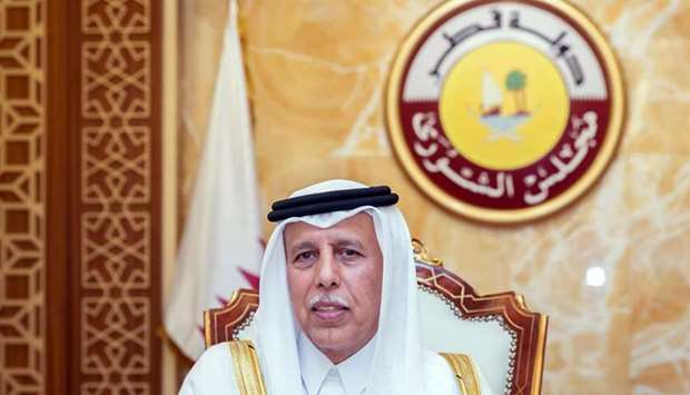 HE the Speaker Ahmed bin Abdullah bin Zaid Al Mahmoud chairs the Shura Council 