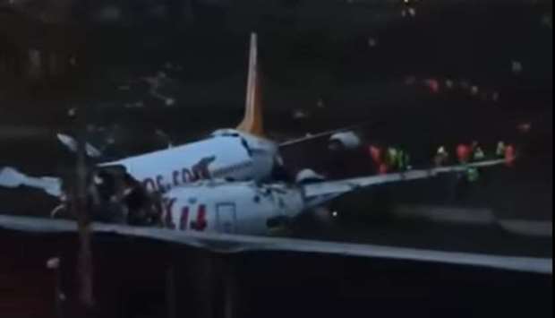 Plane crashes after landing in Istanbul, no fatalities