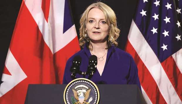 Liz Truss, UK Trade Secretary, speaks during the International Trade Dinner at the Guildhall in London on September 5, 2019. Truss yesterday said Britain wanted a deal with the United States to u201csecure comprehensive, far-reaching and mutually beneficial tariff reductions... which will increase access to the US market for UK businesses, and lower prices and increase choice for UK consumers.u201d