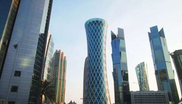 Skyscrapers stand on the city skyline in Doha. Cushman and Wakefield's research indicates that Qataru2019s overall purpose-built office supply is in the region of 4.8mn sqm, approximately 45% of which is situated in West Bay and Lusail.