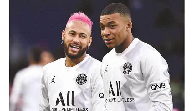 Paris Saint-Germainu2019s Neymar (left) and Kylian Mbappe. (AFP)