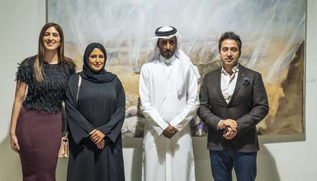 GROUP: From right, Wassim Daaje, General Manager of W Doha; Masoud al-Bulushi; Muna al-Bader, artist; and Natalie Chahine, Director of Marketing, W Doha.
