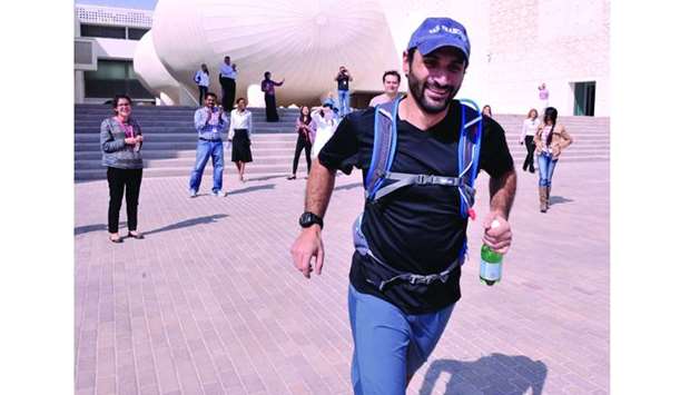Dr Jeremie Arash Rafii Tabrizi sets off on a practice run from Weill Cornell Medicine-Qatar.
