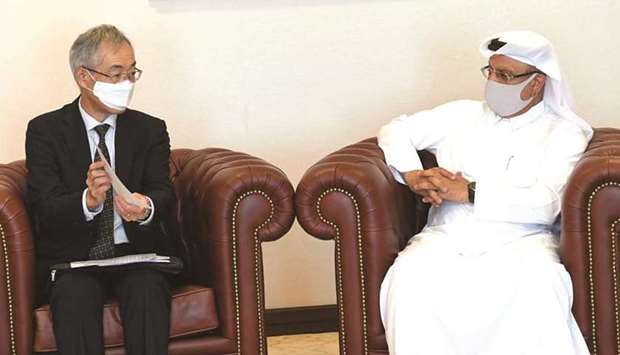 Maj. Gen. Dr Abdullah Yusuf al-Mal during his meeting with Japanese ambassador Kazuo Sunaga.