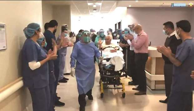 A grab from a video posted by HMC on social media showing the patient being discharged from the hosp