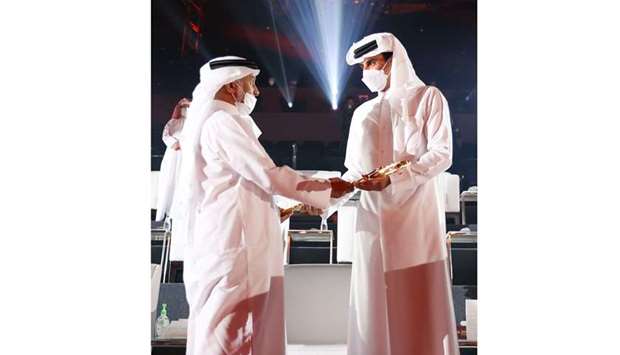 His Highness the Amir Sheikh Tamim bin Hamad al-Thani witnessed the National Service Operetta, which