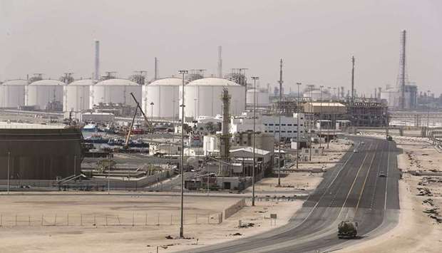 This file photo taken on February 6, 2017 shows the Ras Laffan Industrial City, Qatar's principal site for production of liquefied natural gas and gas-to-liquids. Qataru2019s ratings benefit from very large hydrocarbon reserves and associated export capacity, which in turn provides the government with substantial financial means.