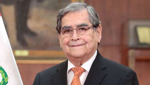 BACK IN BUSINESS: Dr Oscar Ugarte before swearing in as the new Peruvian minister of health in a ceremony at the presidential palace in Lima yesterday.  (AFP)