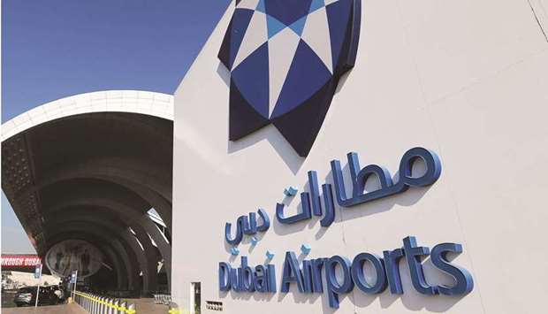 The corporate logo of Dubai Airports is seen at terminal three of Dubai International Airport (file). u201cWe are planning for it to be a tough year. Thatu2019s undoubtedly the case...u201d  Dubai Airports chief executive Paul Griffiths told Reuters.