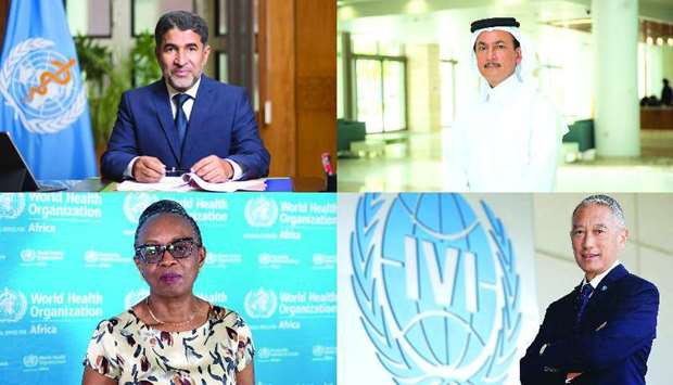  Dr Ahmed al-Mandhari, Dr Abdullatif al-Khal, Dr Matshidiso Moeti and Dr Jerome Kim