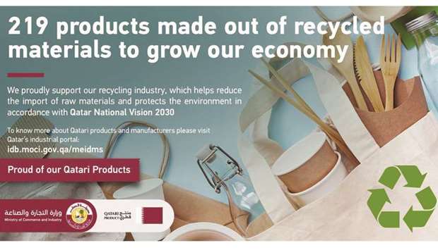 MoCI says 219 local products from recycled materialsrnrn