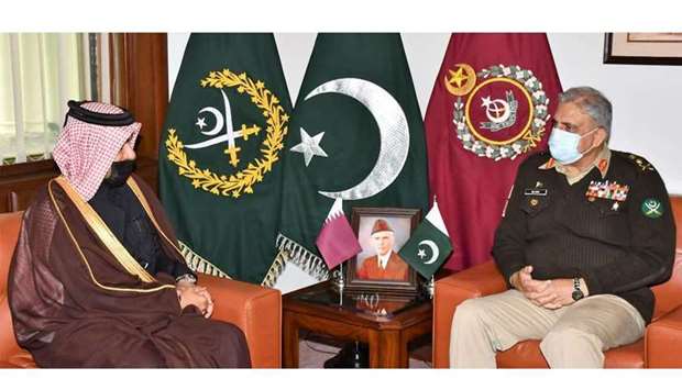 Chief of Army Staff General Qamar Javed Bajwa met with HE Special Envoy of the Minister of Foreign Affairs for Counterterrorism and Mediation in Conflict Resolution Dr Mutlaq bin Majed al-Qahtani.