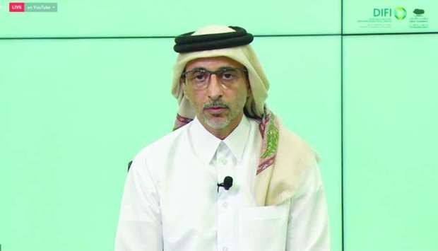 Qatar's Minister of Culture and Sports HE Salah bin Ghanem bin Nasser al-Ali attending a plenary session.