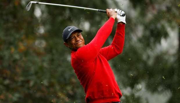 Tiger Woods on the 4th hole during the final round, November 15, 2020. REUTERS