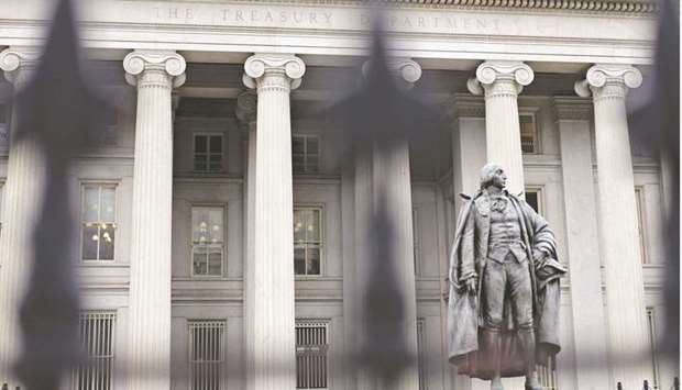 The US Treasury building in Washington, DC. President Joe Bidenu2019s $1.9tn relief plan, plus the prospect of more stimulus later this year, is setting the stage for a shift away from historically low Treasury yields thatu2019s likely to lead to a pickup in volatility in currency markets.