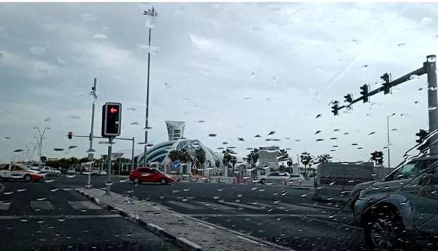 Rainy and cloudy conditions in Doha Wednesday. PICTURES: Thajudheen and Shaji Kayamkulam