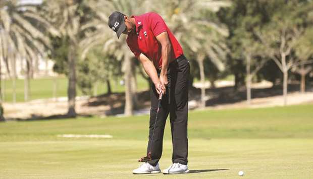 Qatar's Ali al-Sharshani in action on the second day of the Qatar Open Amateur Championship at Doha Golf Club on Friday. PICTURES: Jayaram