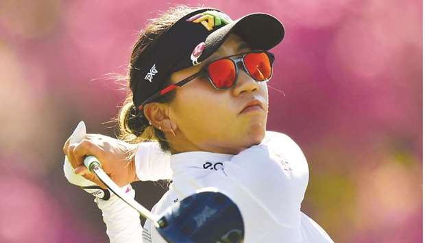 Lydia Ko of New Zealand tees off on the 16th hole during round two of the Gainbridge LPGA at Lake Nona Golf and Country Club in Orlando, Florida. (Getty Images/AFP)