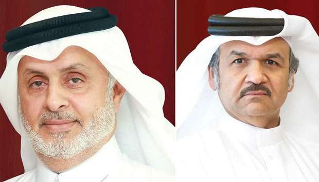 From left: UDC chairman Turki bin Mohamed al-Khater, and president and chief executive Ibrahim Jassim al-Othman.