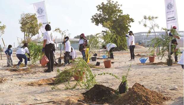 The tree planting event is part of QBGu2019s Ghars campaign, which aims to plant 2,022 trees in the lead