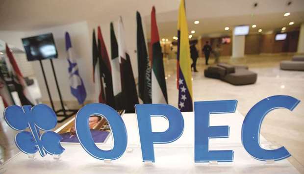 The Opec logo is pictured ahead of an informal meeting between members of the Organisation of the Petroleum Exporting Countries in Algiers, Algeria (file).
