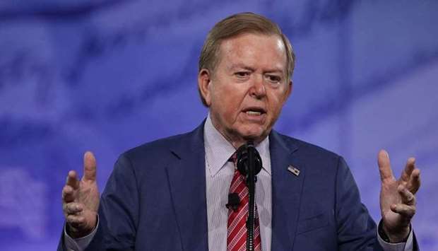 In this file photo taken on February 24, 2017 Lou Dobbs of Fox Business Network speaks during the Conservative Political Action Conference at the Gaylord National Resort and Convention Center in National Harbor, Maryland.