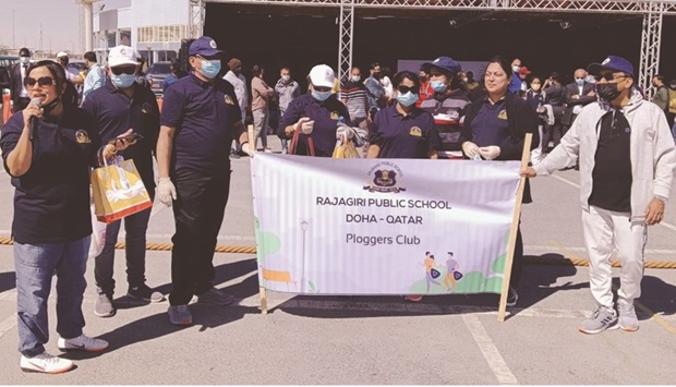 On Qatar National Sport Day, the Rajagiri Public School (RPS) Ploggers Club organised a campaign to create awareness about the importance of protecting the environment from pollution.