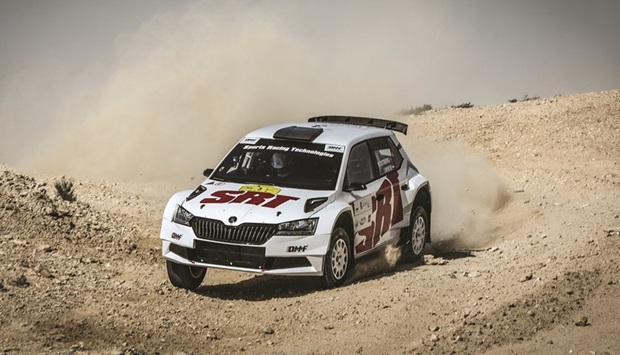 Norwayu2019s Mads Ostberg and his Austrian co-driver Ilka Minor in action during the Qatar International Rally on Friday.