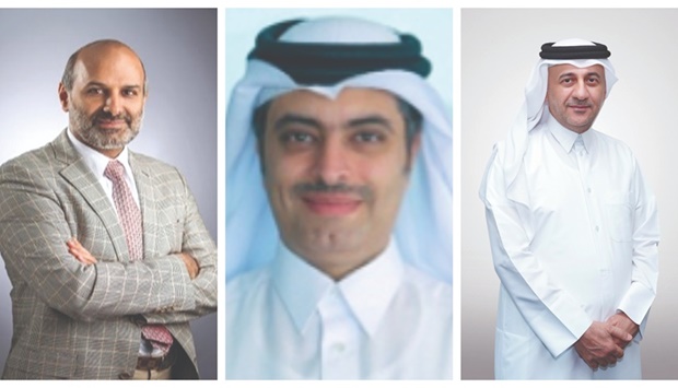 Dr Hassan al-Thani, left, Dr Sheikh Mohamed al-Thani, centre, and Dr AbdulWahab al-Musleh.