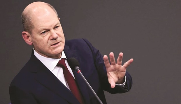 SPOTLIGHT: German Chancellor Olaf Scholz speaks during his first questioning session with lawmakers at the lower house of parliament Bundestag in Berlin last month. (Reuters)