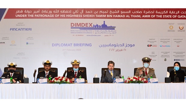 Staff Brigadier (Sea) Abdulbaqi S. Al-Ansari, Chairman of DIMDEX addressing the diplomatic briefing session. PICTURE: Shaji Kayamkulam