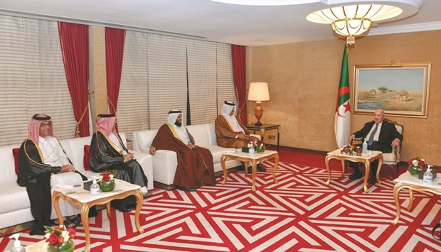 During the meeting, Tebboune affirmed the strong relations between Qatar and Algeria, noting that there is a common desire to boost and develop bilateral ties in all fields.