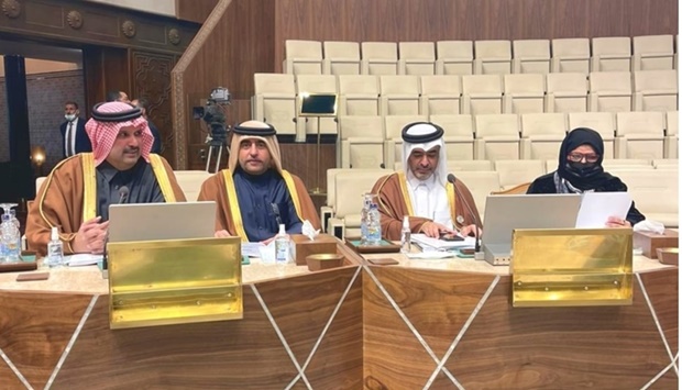 Members of Arab Parliament at the meeting.