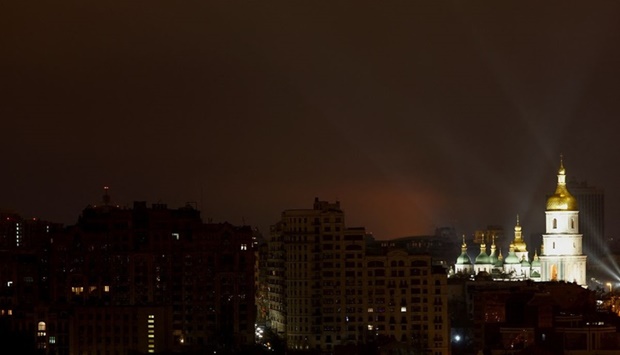 General view of Kyiv after Russian President Vladimir Putin authorized a military operation in eastern Ukraine, February 24, 2022. 