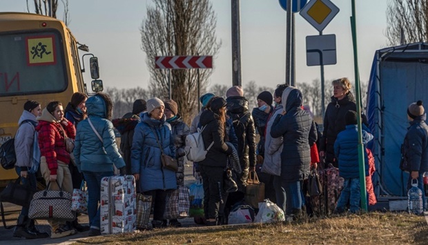 Thousands of residents reportedly fled Ukraine. Border authorities said 35,000 people had entered Poland from Ukraine since Thursday, while in Romania, roughly 19,000 Ukrainians had arrived in two days. (AFP)
