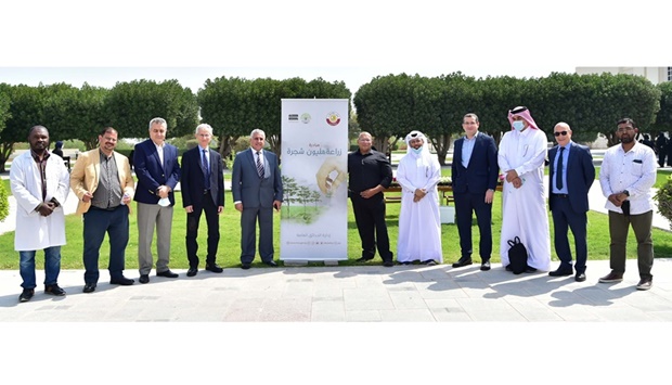 The programme included a series of events and activities, including seedlings distribution, with the participation of students and faculty members at QU, as well as students from a number of secondary schools in Qatar.
