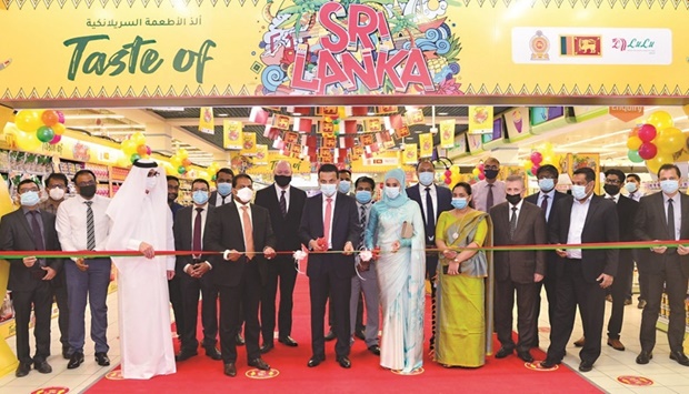 Dr Mohamed Althaf and Mohamed Mafaz Mohideen lead the inauguration of the Sri Lankan Festival at LuLu, D-Ring Road branch, under the theme u2018Taste of Sri Lankau2019, in the presence of guests and dignitaries. PICTURE: Shaji Kayamkulam