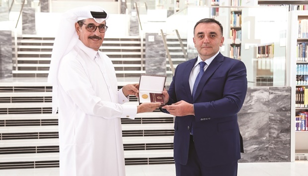 HE Dr Hamad bin Abdulaziz al-Kawari with Rashad Ismayilov.