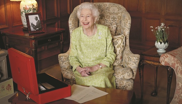 Queen Elizabeth II at Sandringham House in Norfolk, eastern England. The Queen yesterday became the first British monarch to reign for seven decades, in a bittersweet landmark as she also marked the 70th anniversary of her fatheru2019s death.