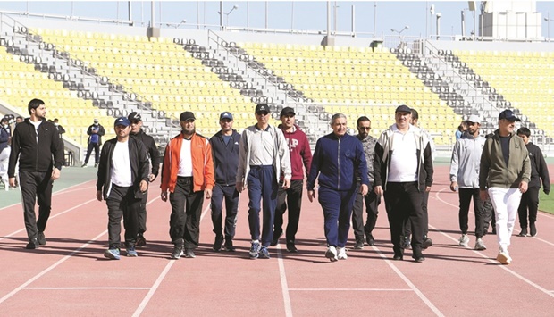 The ministry's sports activities included volleyball, rowing machine, walking, stationary bicycles, as well as football hexagons, and other sports activities organised in accordance with health requirements to prevent the spread of coronavirus.