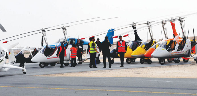 Aircraft lined up for the dayu2019s flying.