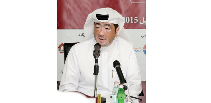 Manateq CEO Fahad Rashid al-Kaabi during the launching of the u201cInvest in Qatar Forumu201d yesterday.