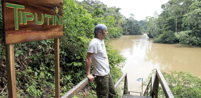  Diego Mosquera at the entrance to Tiputini Biodiversity Station. Photograph by Bonnie James