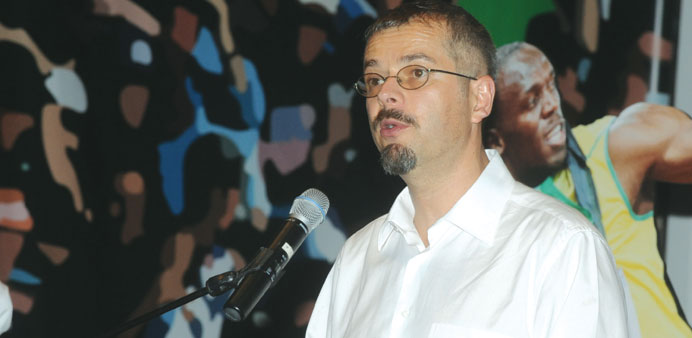 Qatar Olympic and Sports Museum director Dr Christian Wacker addressing the gathering.